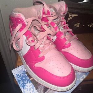 Jordan Pink and White Sneakers